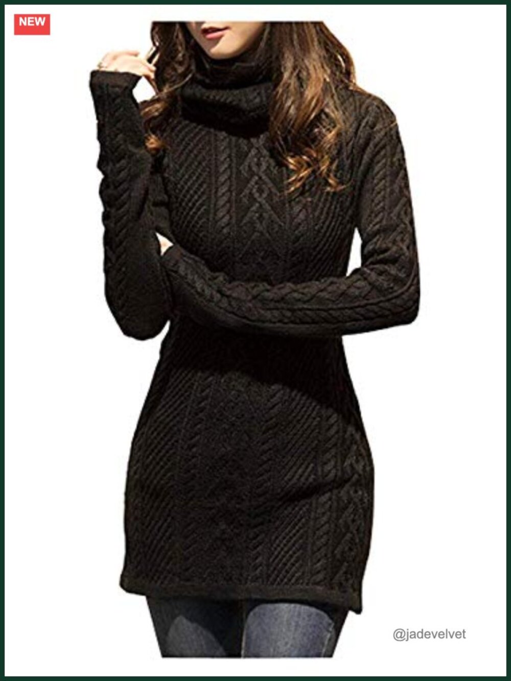 Women's Turtleneck Cable Knit Long Sleeve Sweater Dress Slim Fit Pullover